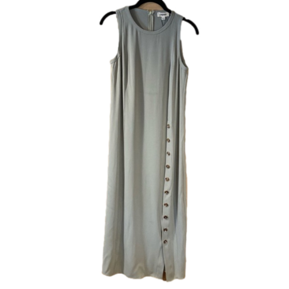L’agence MUTED GREEN TANK MIDI DRESS WITH GOLD BUTTONS- SIZE 4- NWT
